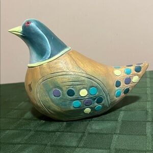 Colorful wooden Bird Figurine